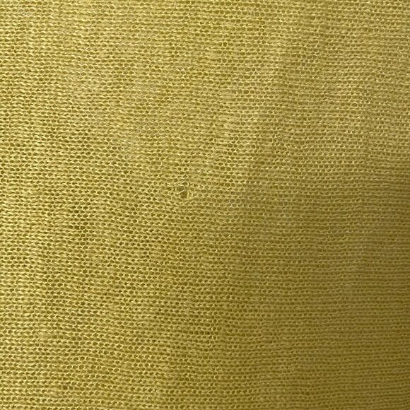 EILEEN FISHER 100% Linen 3/4 Sleeve Top Large Yellow Bateau Neck - Picture 5 of 6